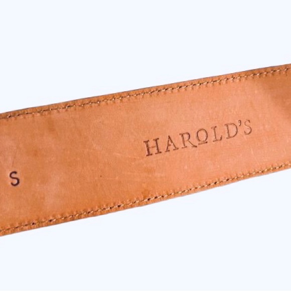 Harold’s Leather Brown Belt Fringe Brown Embossed Tooled Floral Boho Vintage SM - Picture 10 of 11